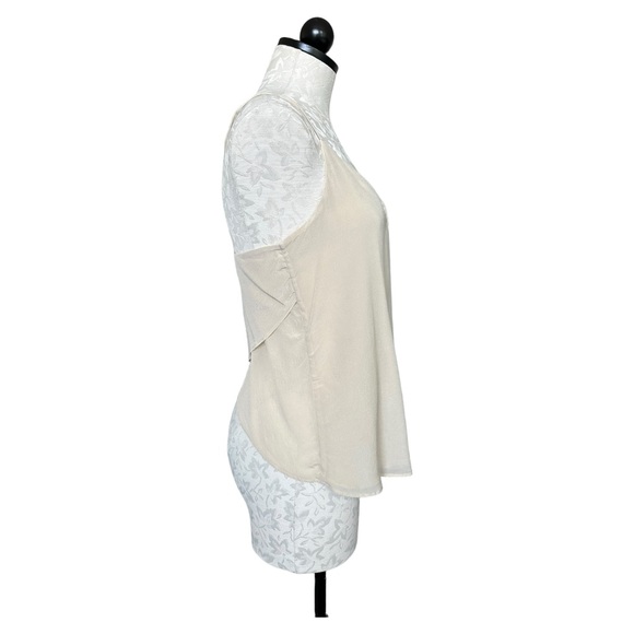 Habitual 100% Silk Shell Tank Beige Adjustable Straps Wrap Crop Back Size M - Picture 2 of 12